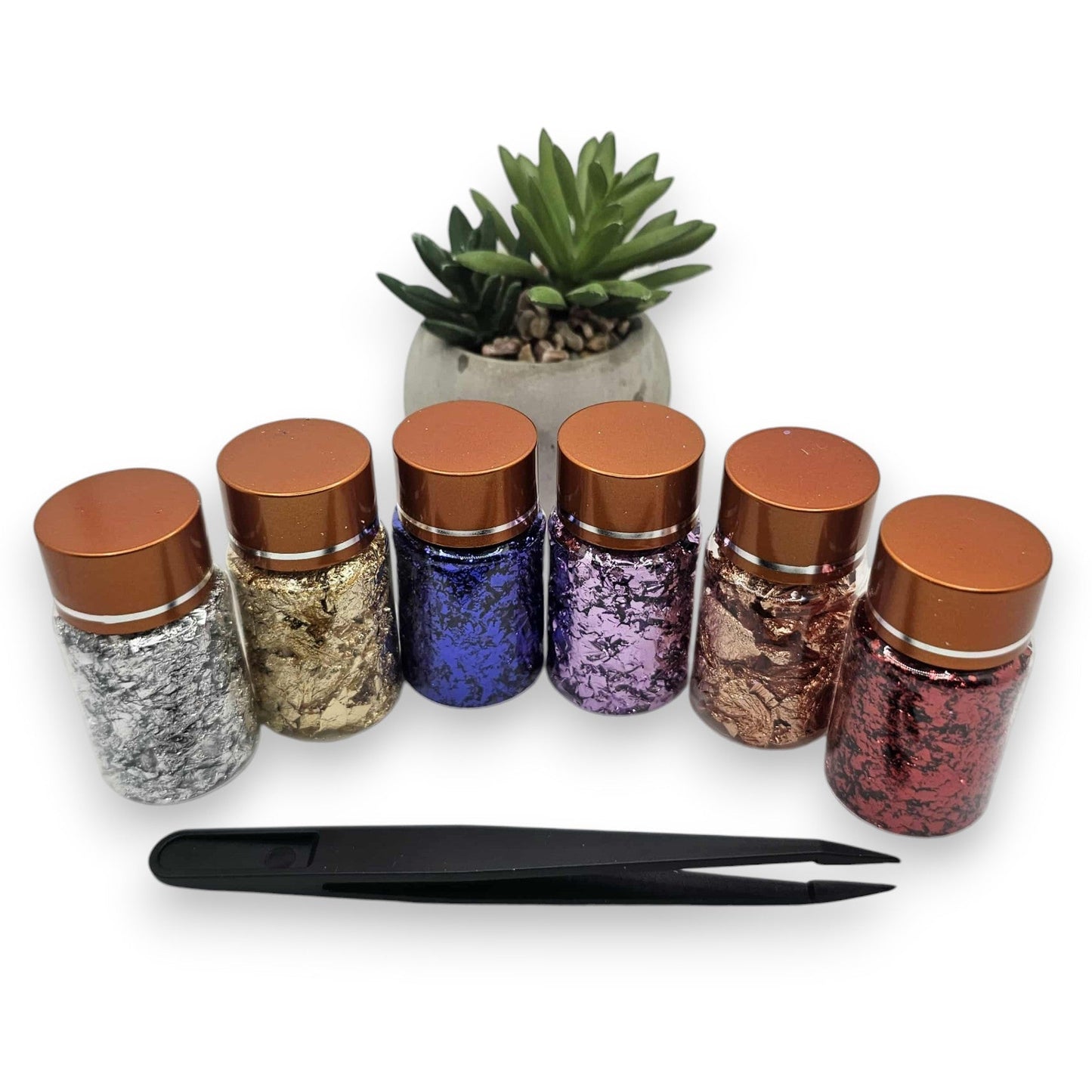 6 Pots de Feuilles Métalliques #2