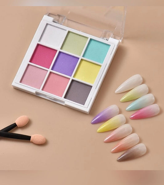 Coffret de poudres compacts multicolores léger brillant #5