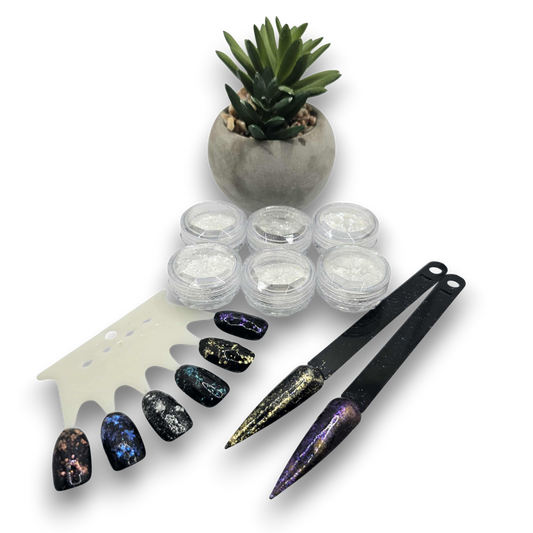 Ensemble de 6 couleurs, morceau en forme de mosaïque, avec un effet sirène scintillant.